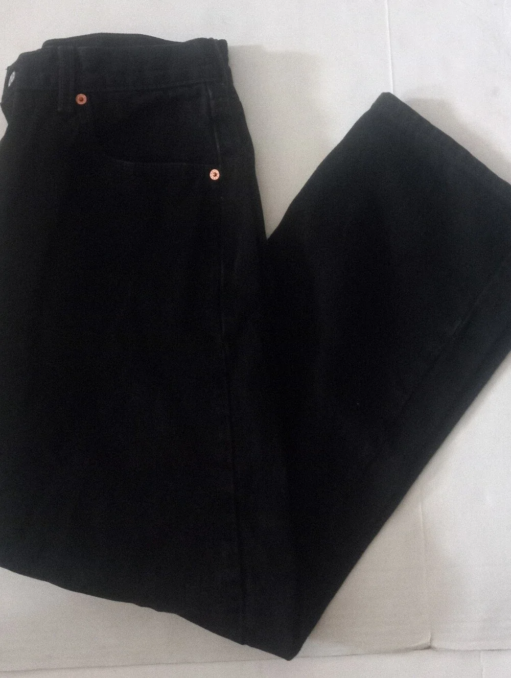 Levi's 505 Regular Fit Black Denim Jeans Mens 36x30